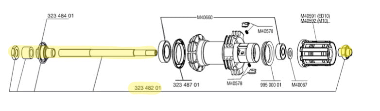 Mavic Road QRM Rear Axle - 32348201