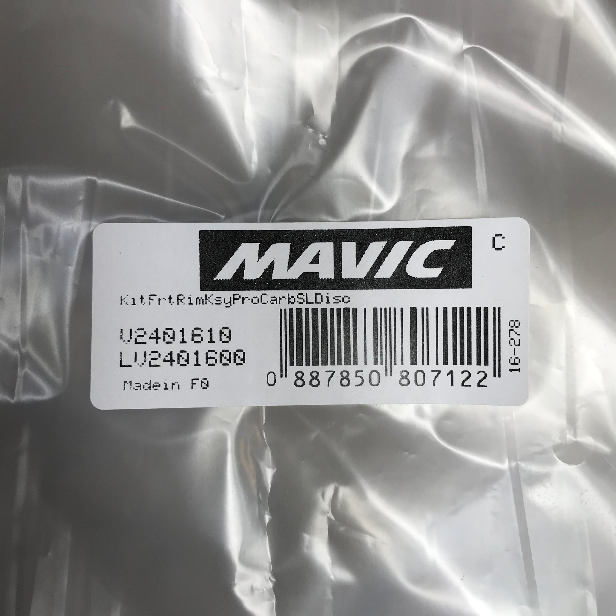 Mavic Ksyrium Pro Carbon SL C DISC FRONT Rim 2016+ - V2401610