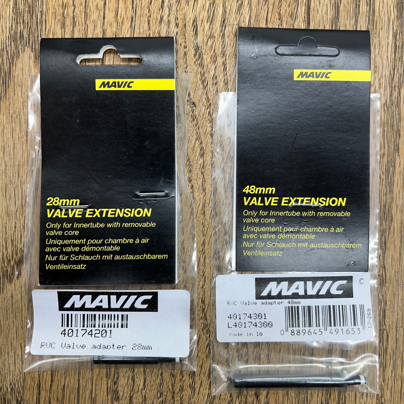 Mavic Valve Extenders 28mm & 48mm Black