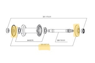 Mavic Adjusting Nut and Hub Cap CXR/Cosmic 2015+ Front Hub - 32985701