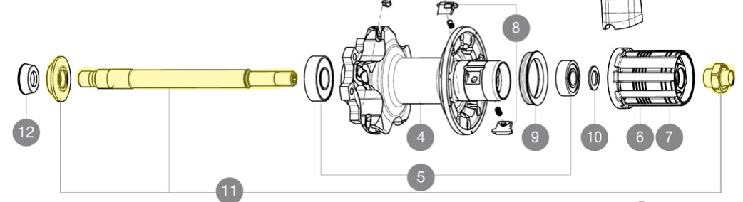 Mavic Rear Axle Ksyrium Pro Disc 6T (2015+) - V2250601